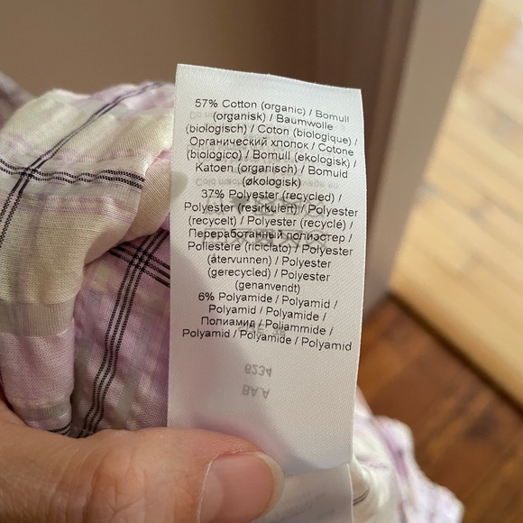 GANNI Seersucker Smocked Check Dress - Picture 10 of 10